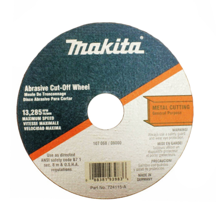724115A DISCO P/ CORTE METAL 4 1/2" X 1 MM MAKITA