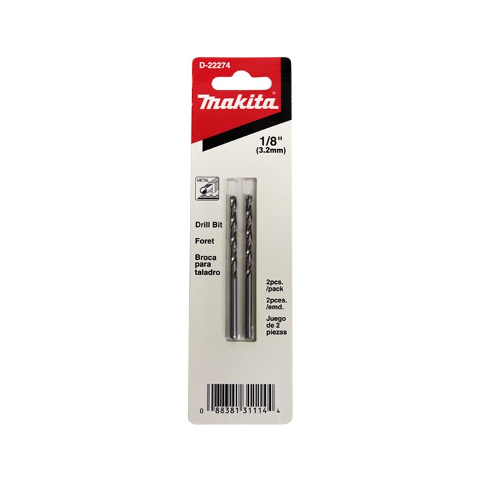 D22274 BROCA A/V (2 PZAS) 1/8 X 2 3/4" MAKITA
