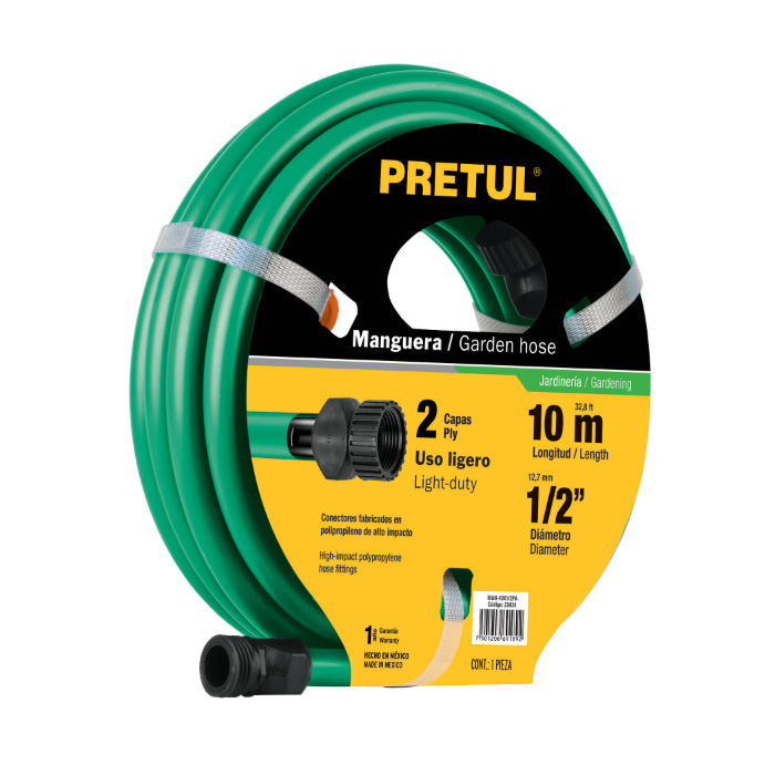 22130 MANGUERA P/JARDIN 2 CAPAS 10MTS 1/2'' PRETUL
