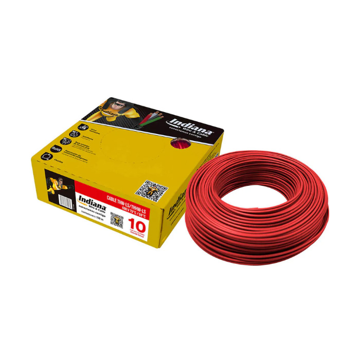 SLY306 - CABLE C.10 ROJO THHW-LS CAJA (100 MTS) INDIANA
