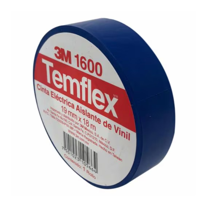 21082 - CINTA ELECTRICA AZUL .019X18M TEMFLEX 1600 3M