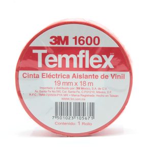 21085 - CINTA ELECTRICA ROJA .019X18M TEMFLEX 1600 3M
