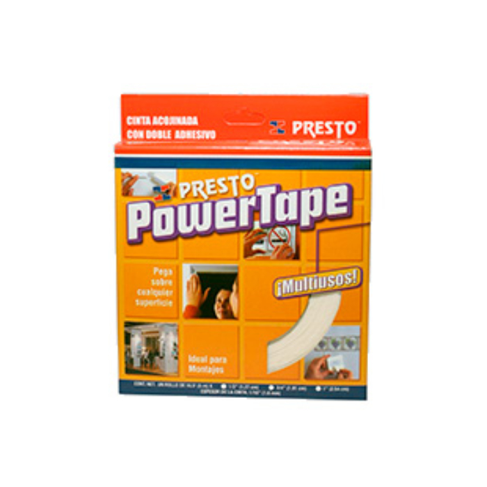 CINTA POWER TAPE DOBLE ADHESIVO 3/4x5M 3547 PRESTO