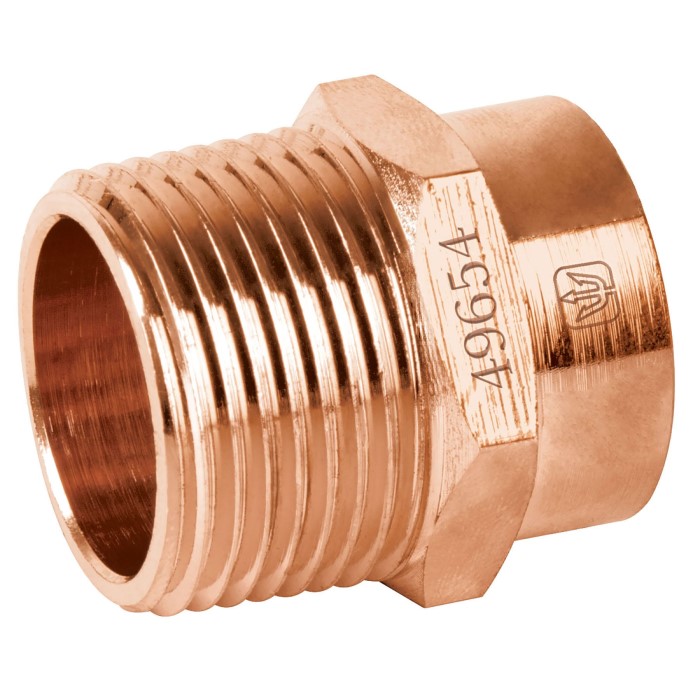 49653 ADAPTER MACHO DE COBRE 1/2""