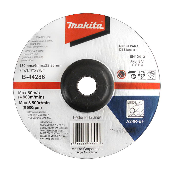 B44286 DISCO P/ DESBASTE D/ METAL 7" X 6 mm MAKITA