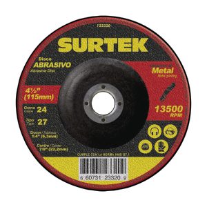 123320 - DISCO P/ DESBASTE D/ METAL 4 1/2" x 1/4" SURTEK