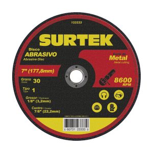 123333 - DISCO P/ CORTE D/ METAL 7" X 1/8" SURTEK