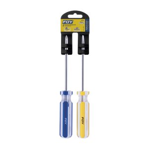 2DP44 - JUEGO DE DESARMADORES PLANO 1/4" x 4" Y PHILLIPS #2 x 4" FOY