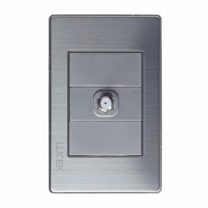 BP18-M/P - PLACA METÁLICA CON TOMA DE TELEVISIÓN PLATEADO LUCEK