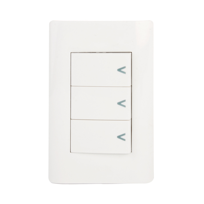 BA03-B - PLACA C/3 APAGADORES SENCILLOS BLANCO