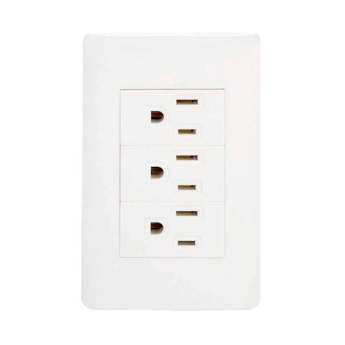 BA08-B - PLACA C/3 CONTACTOS BLANCO