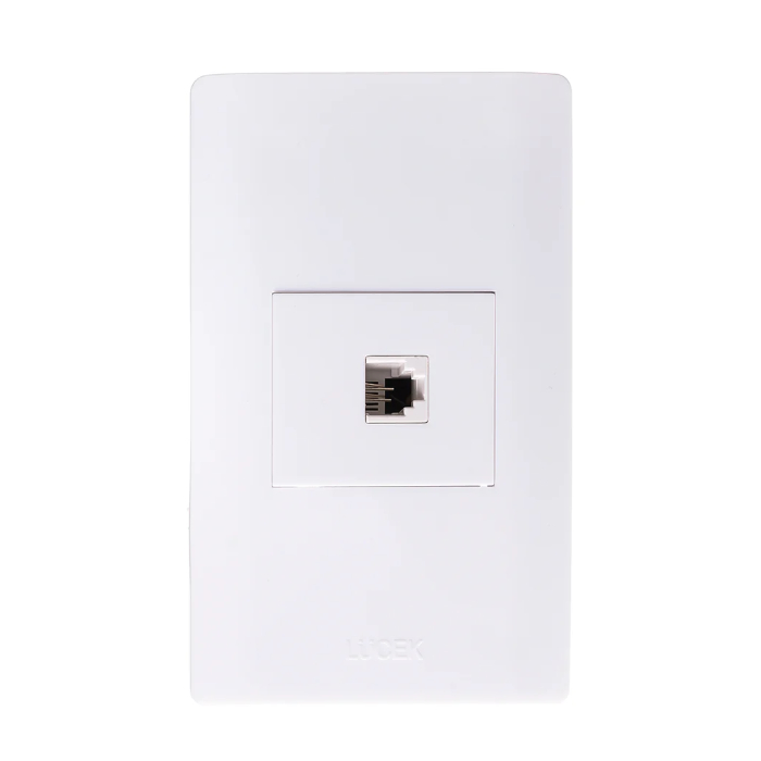BA17-B - PLACA C/TOMA TELEFONICA BLANCO