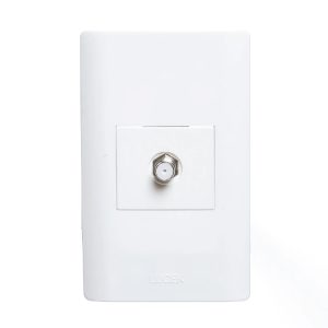 BA18-B - PLACA C/TOMA COAXIAL BLANCO LUCEK