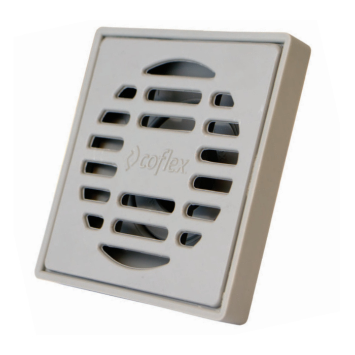 COLADERA CUADRADA PLASTICA C/ REJILLA GRIS PC-160 COFLEX