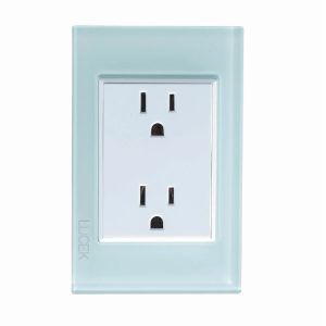 BP06-CCB - PLACA CON CONTACTO DUPLEX CELESTE CRISTAL
