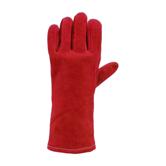 GUANTE DE CARNAZA PARA SOLDADOR ROJO HILO KEVLAR SINERCO