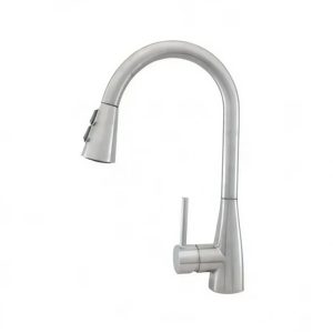GF-M402 - MEZCLADORA FREG. 8" ACERO INOX. C/ ROCIADOR COFLEX