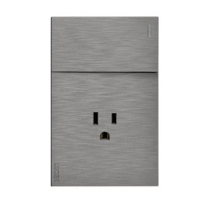 BF07-P - PLACA PLANA CON 1 INTERRUPTOR SENCILLO Y 1 CONTACTO PLATA FLAT LUCEK