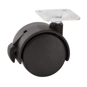 7059 RODAJA "TWIN" DE NYLON 40 mm. TIPO "U" 16 mm CON FRENO