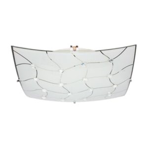 MX-PF8041/LED60 - PLAFON LAMINA DE ACERO VIDRIO SATINADO CON INCRUSTACIONES LED  MAXXI