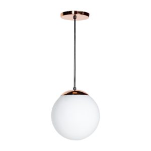 MX-CL8002/CB - LUMINARIO ALUMINIO COBRE CON VIDRIO SOPLADO MATE BLANCO  MAXXI