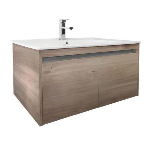 MUEBLE TUNEZ II ROBLE COLORADO 81 X 45 X 40 CM CON LAVABO-ESPEJO-CONTRA-MONOMANDO MADO