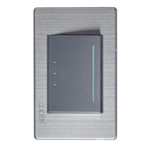 BP01/3-M/A - PLACA METÁLICA CON 1 INTERRUPTOR DE ESCALERA DE 3 MÓDULOS ANONIZADO LUCEK