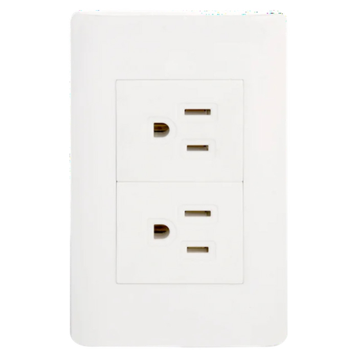 BA06-B - PLACA C/CONTACTO DUPLEX BLANCO