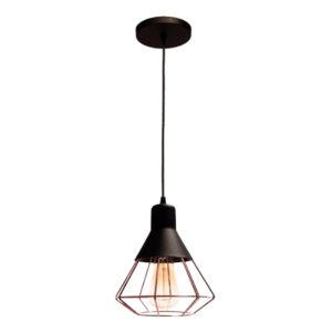 MX-CL8033/CB - LUMINARIO LAMINA DE ACERO NEGRO CON REJILLA COLOR COBRE MAXXI