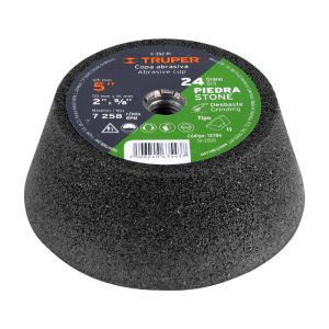 13786 COPA P/ DESBASTE DE PIEDRA 5" GRANO 24 EJE 5/8-11 TRUPER