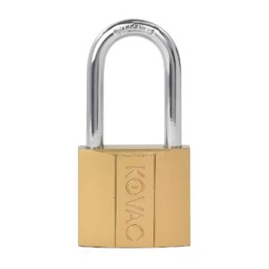 CHL150 CANDADO DE HIERRO LATONADO KOVAC GANCHO LARGO 50MM