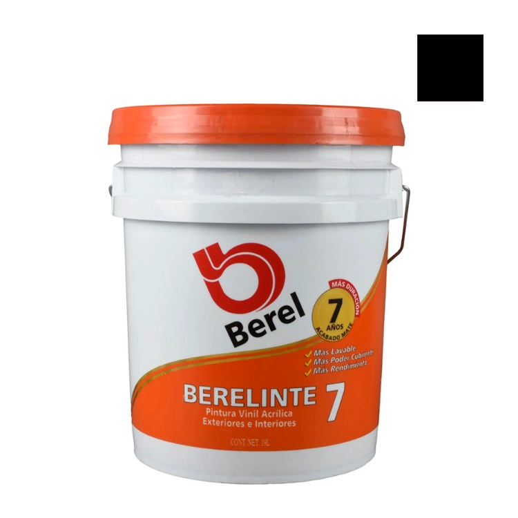 PINTURA BERELINTE VINIL #824 NEGRO CUBETA
