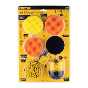 27190 ACCESORIOS DE LIMPIEZA P/ TALADRO 1/4" 11PZAS PRETUL