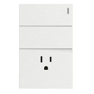 BF19-B -PLACA PLANA CON 2 INTERRUPTORES SENCILLOS Y 1 CONTACTO BLANCO FLAT LUCEK