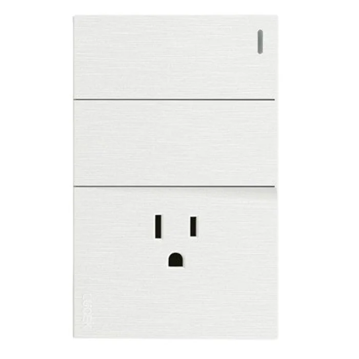 BF19-B -PLACA PLANA CON 2 INTERRUPTORES SENCILLOS Y 1 CONTACTO BLANCO FLAT LUCEK