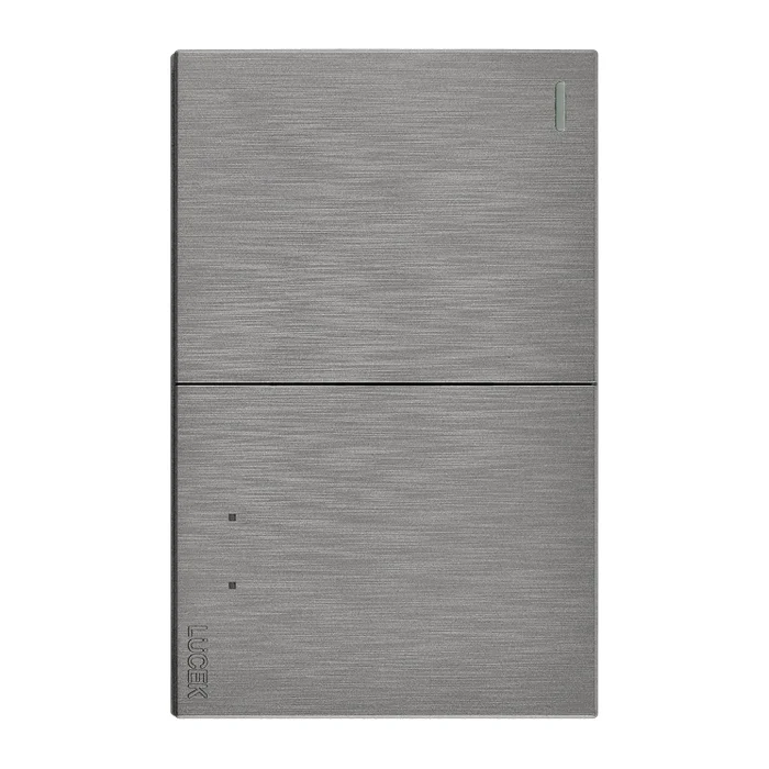 BF02/3-P - PLACA PLANA CON 1 INTERRUPTOR SENCILLO Y 1 DE ESCALERA PLATA FLAT LUCEK