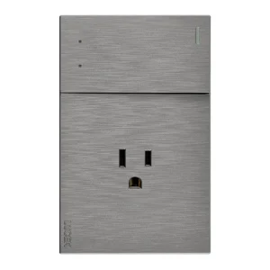 BF07/3-P - PLACA PLANA CON 1 INTERRUPTOR DE ESCALERA Y 1 CONTACTO PLATA FLAT LUCEK