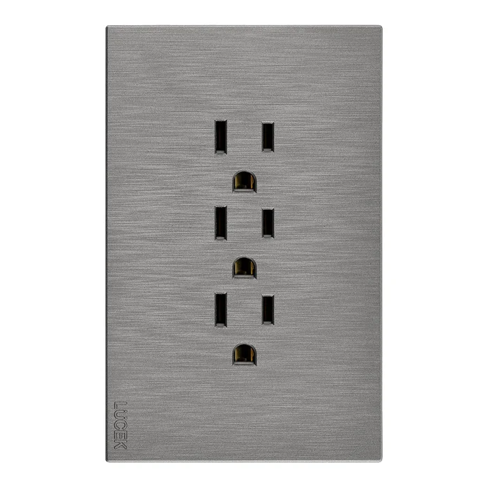 BF08-P - PLACA PLANA CON 3 CONTACTOS PLATA FLAT LUCEK