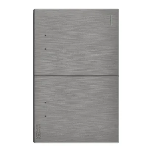 BF09-P - PLACA PLANA CON 2 INTERRUPTORES DE ESCALERA PLATA FLAT LUCEK