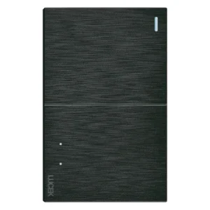 BF02/3-N - PLACA PLANA CON 1 INTERRUPTOR SENCILLO Y 1 DE ESCALERA NEGRO FLAT LUCEK