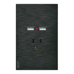 BF05-N - PLACA PLANA CON 1 CONTACTO Y 2 ENTRADAS DE USB FLAT NEGRO FLAT LUCEK