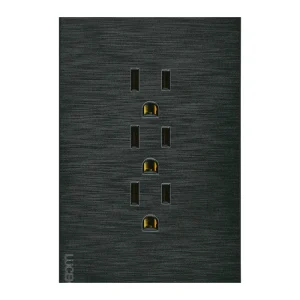 BF08-N - PLACA PLANA CON 3 CONTACTOS NEGRO FLAT LUCEK