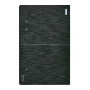 BF09-N - PLACA PLANA CON 2 INTERRUPTORES DE ESCALERA NEGRO FLAT LUCEK