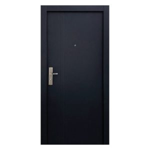 PUERTA DE SEGURIDAD RESIDENCIAL MODELO MILAN COLOR NEGRO .95X2.13 DERECHA